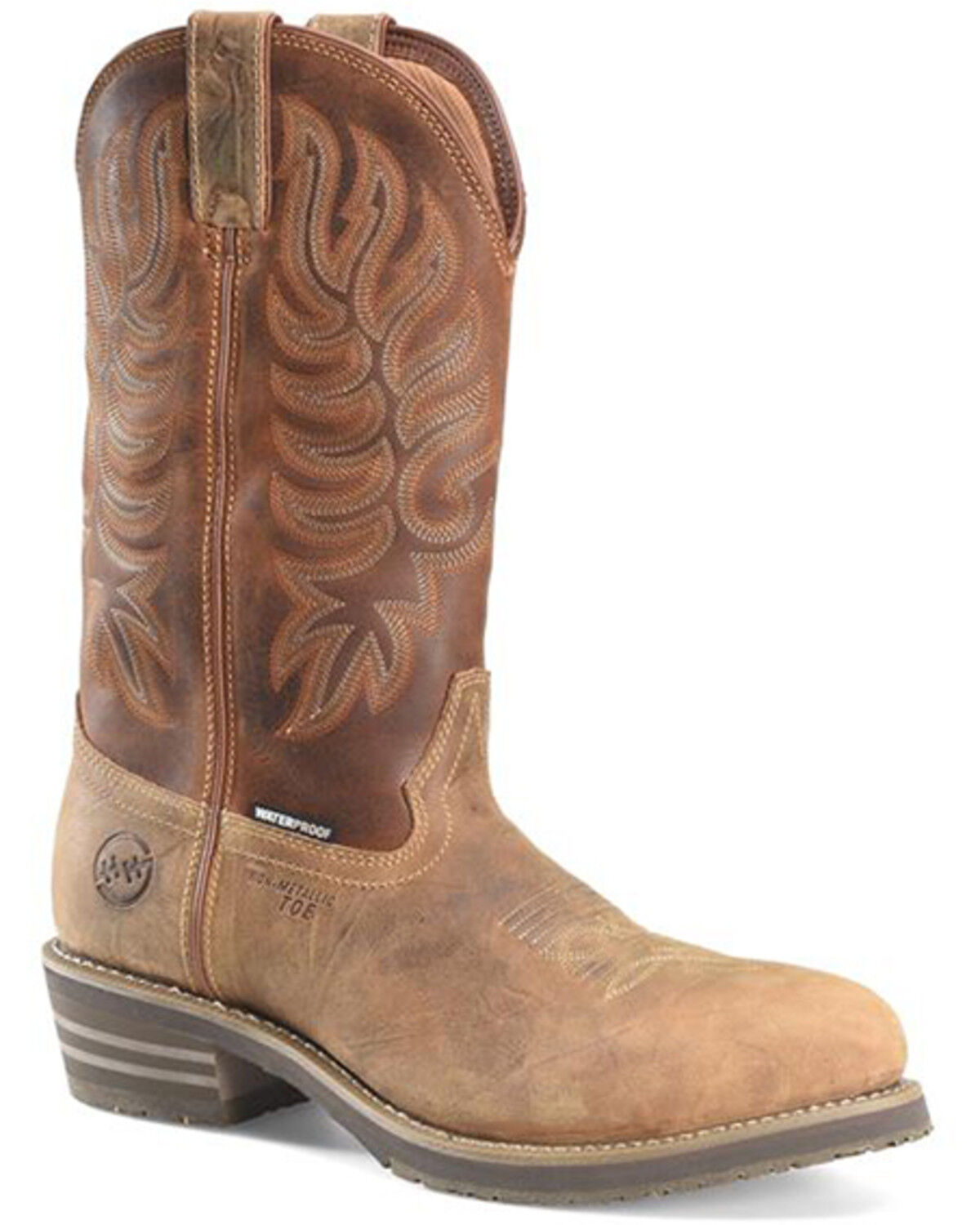 Double H Men's Garza Waterproof 12" Work Boots - Composite Toe, Dark Brown, hi-res