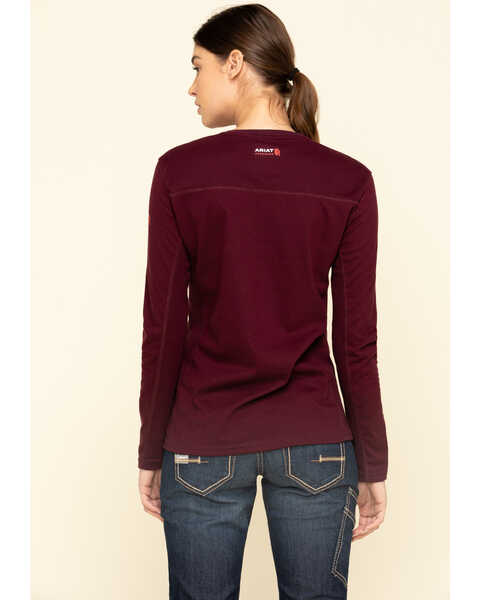 Image #5 - Ariat Women's Malbec FR AC Long Sleeves T-Shirt, Red, hi-res