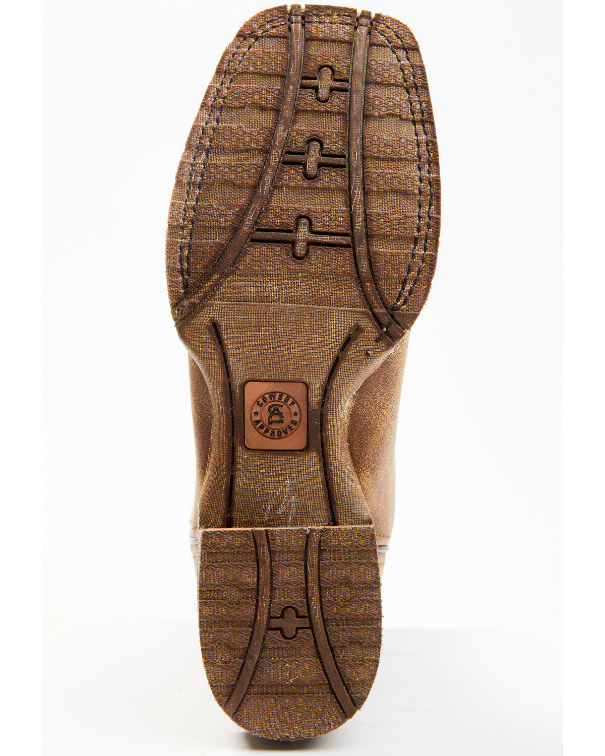 Image #7 - Laredo Men's Distressed Leather Performance Western Boots - Broad Square Toe, Tan, hi-res