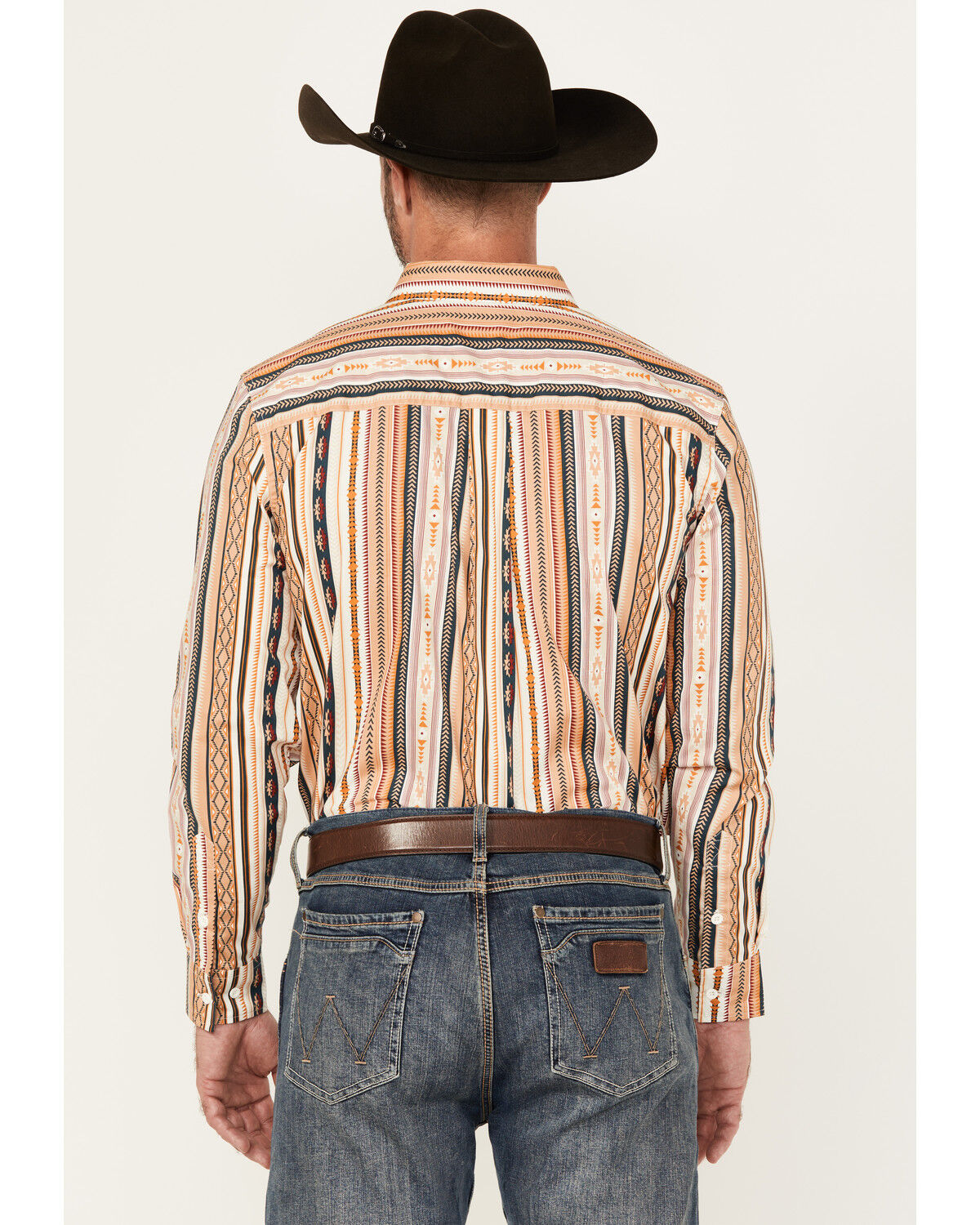 Image #4 - RANK 45&reg; Men's Durango Southwestern Striped Print Long Sleeve Button-Down Stretch Western Shirt, Tan, hi-res