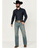 Image #1 - Cody James Men's Medium Wash Relaxed Bootcut Stretch Denim Jeans, Medium Wash, hi-res