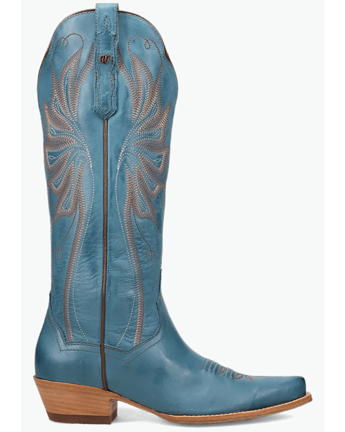 Image #2 - Dan Post Women's Grace Tall Western Boots - Snip Toe, Blue, hi-res