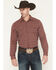 Image #1 - Gibson Trading Co Men's Buckshot Striped Print Long Sleeve Snap Stretch Western Shirt - Big, Burgundy, hi-res