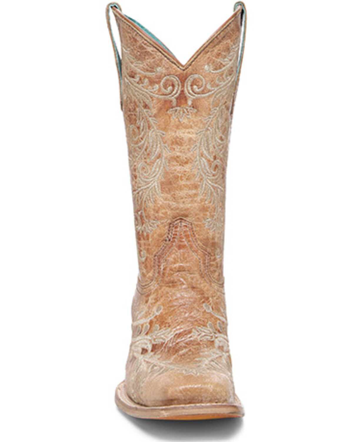 Image #3 - Corral Girls' Embroidered Western Boots - Broad Square Toe, Tan, hi-res