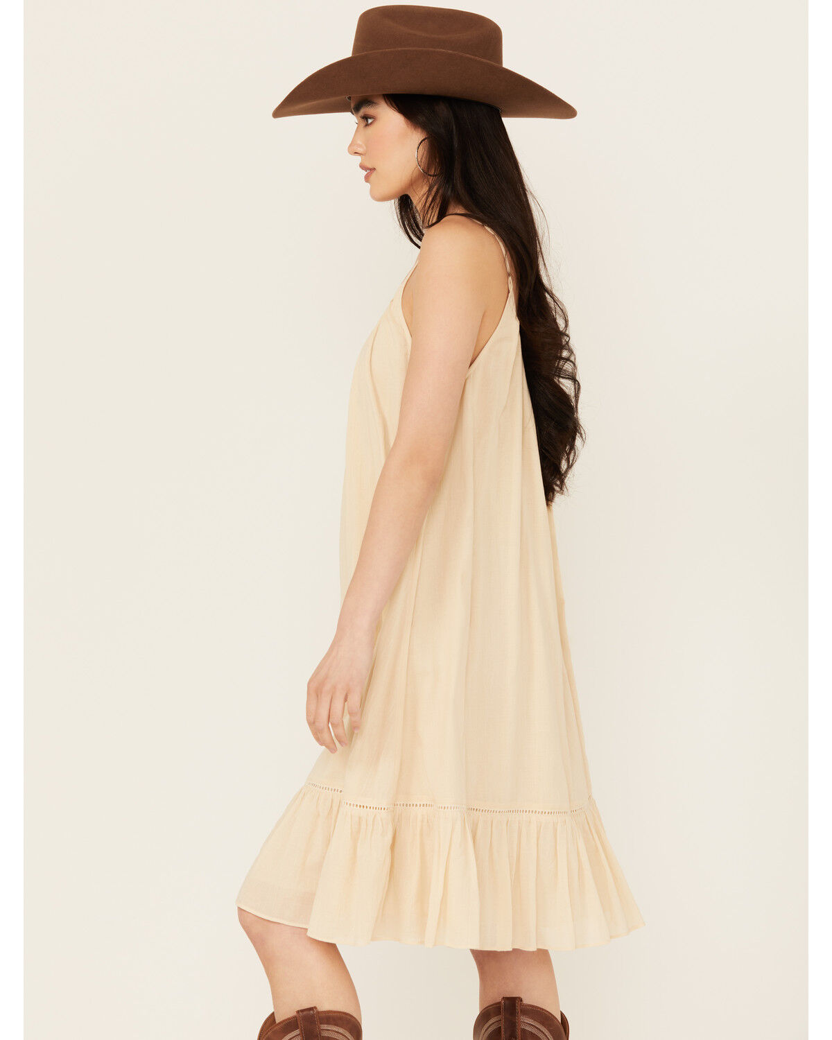 Image #3 - Cleo + Wolf Women's Beatrice Solid Sleeveless Midi Dress, Oatmeal, hi-res