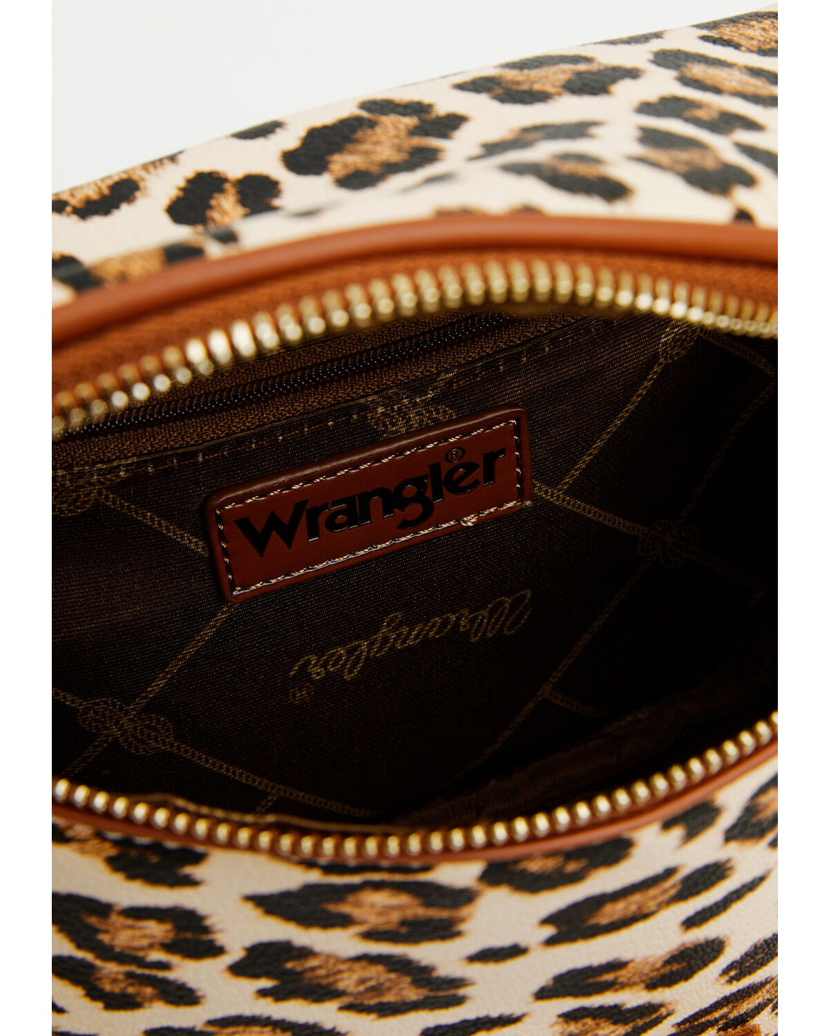 Image #4 - Wrangler Women's Boot Barn Exclusive Leopard Print Round Fanny Pack, Brown, hi-res