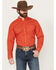 Image #1 - Ariat Men's Waylen Geo Print Long Sleeve Button-Down Western Shirt - Big, Red, hi-res