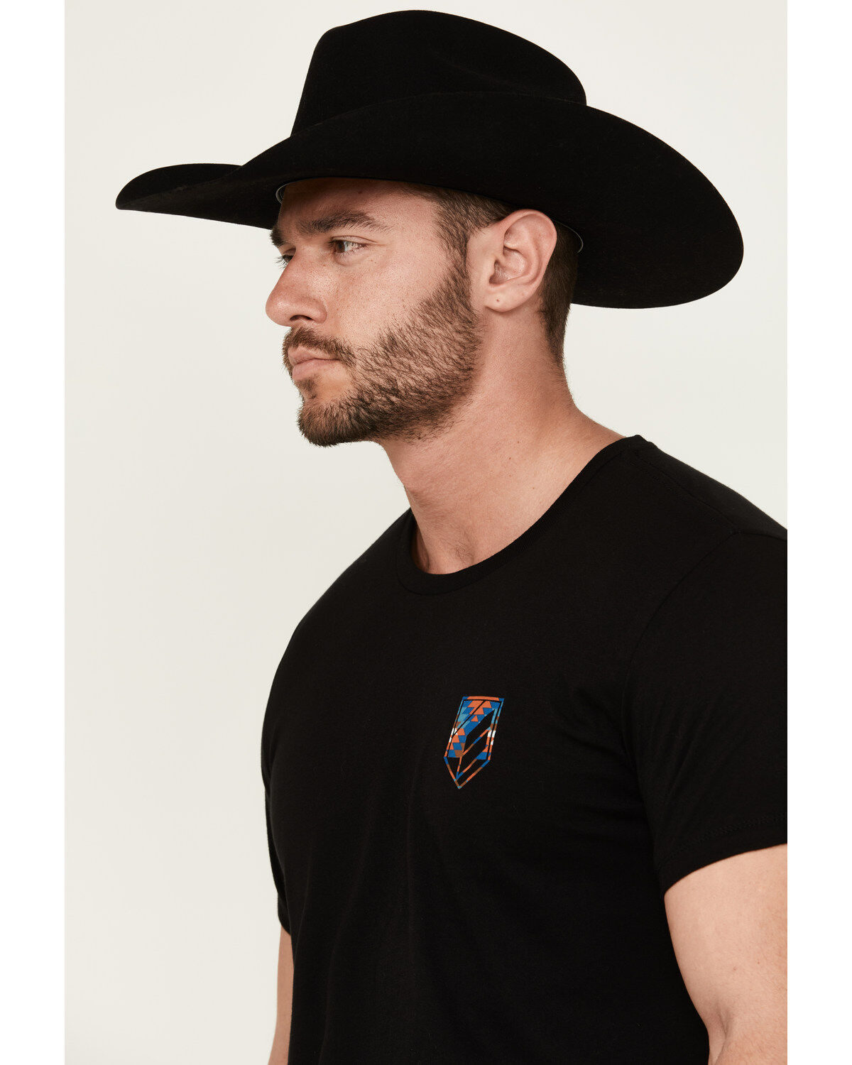 Image #2 - RANK 45&reg; Men's Southwestern Print Bull Logo Short Sleeve Graphic T-Shirt, Black, hi-res