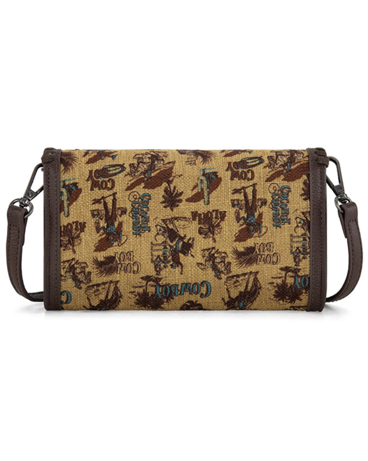 Image #3 - Wrangler Women's Vintage Cowboy Cool Print Crossbody Bag, Dark Yellow, hi-res