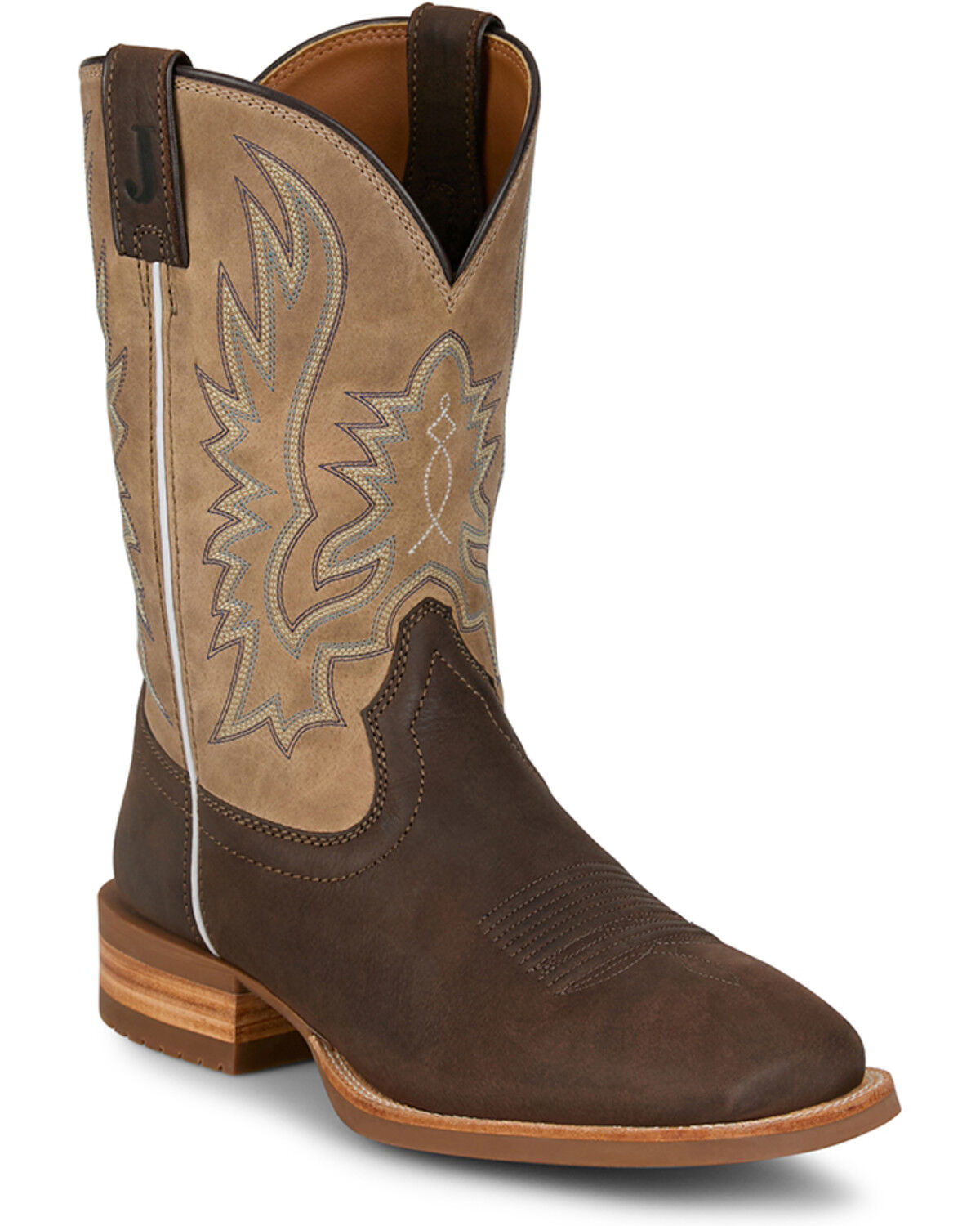 Image #1 - Justin Men's Outlaw Rustle Performance Western Boots - Broad Square Toe, Brown, hi-res