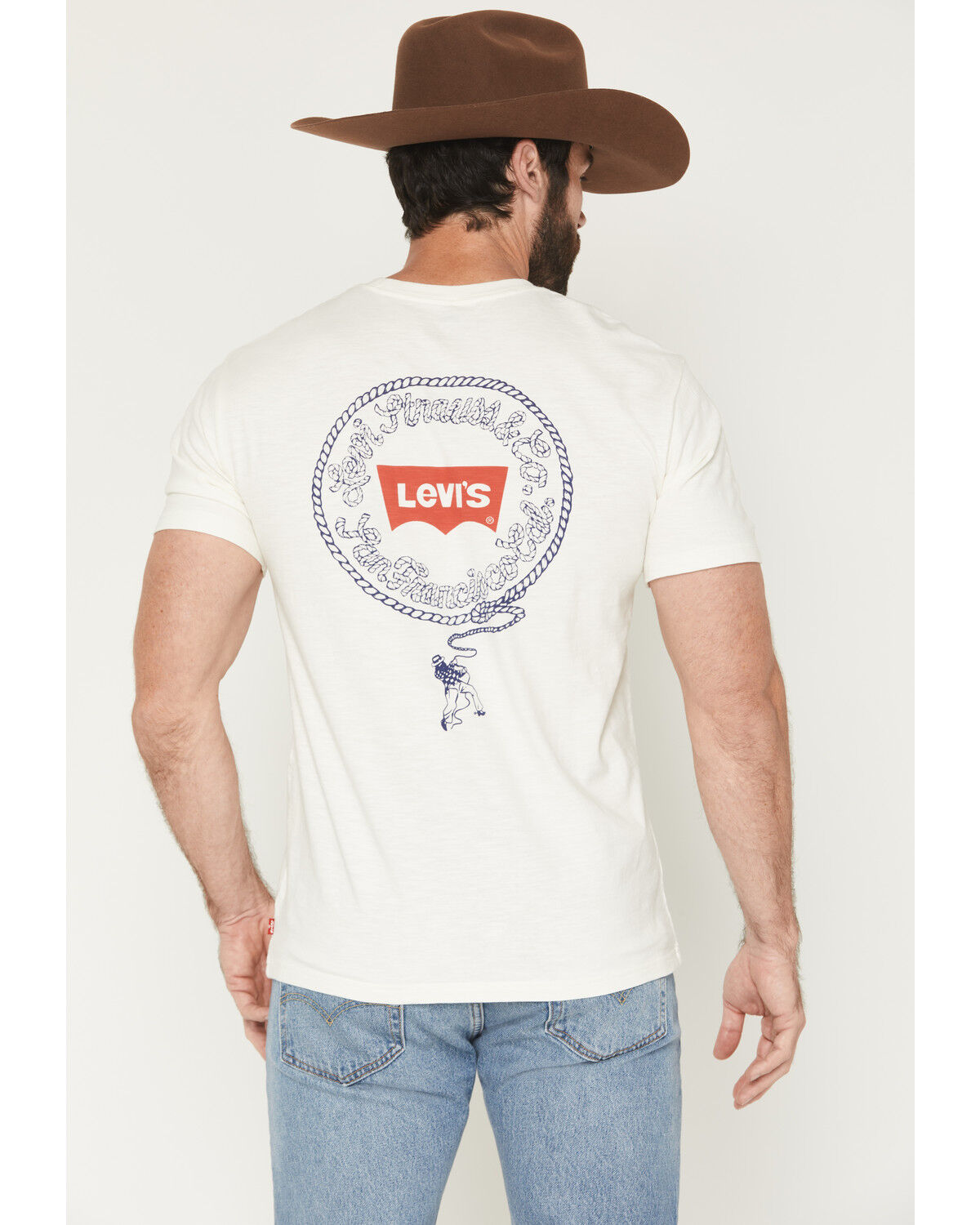Image #4 - Levi's Men's Lasso Logo Short Sleeve Graphic T-Shirt, Off White, hi-res