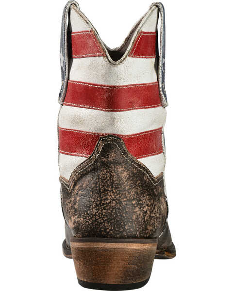 Image #10 - Roper Women's American Beauty Flag Ankle Boots, Brown, hi-res
