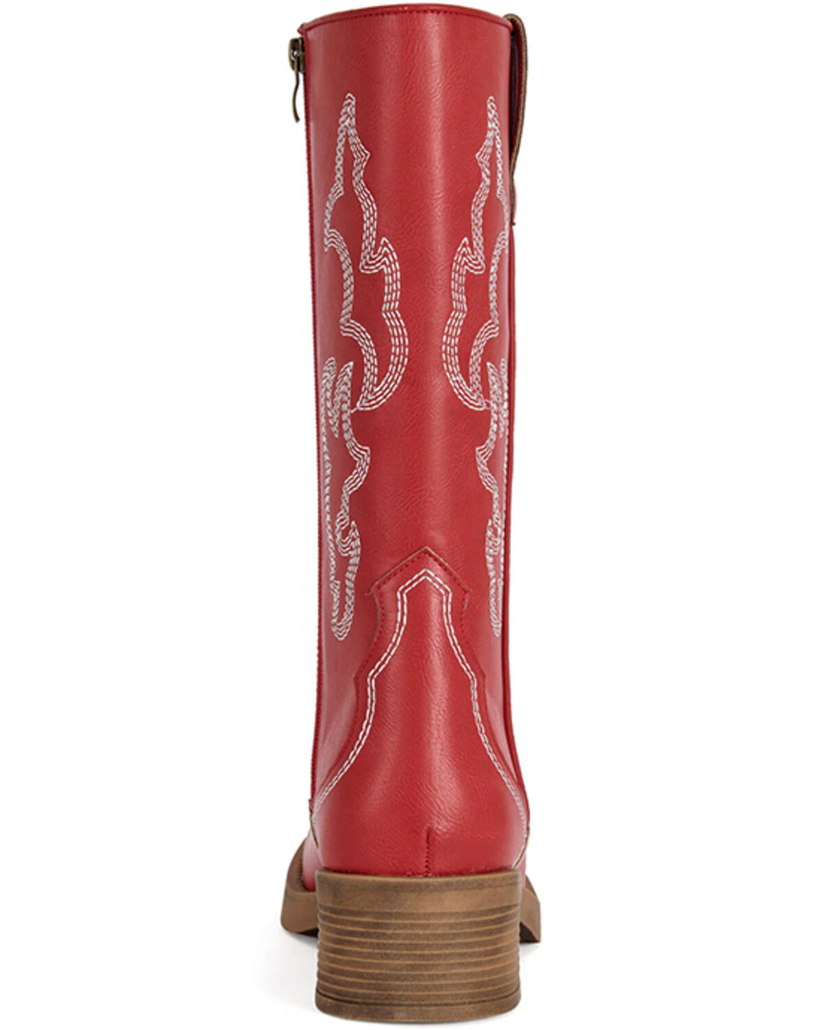 Image #3 - Azalea Wang Women's Mariana Western Boots - Square Toe, Red, hi-res