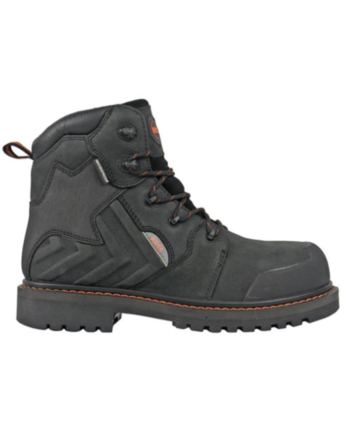 Image #2 - Hoss Men's Bronc 6" Lace-Up Waterproof Work Boots - Composite Toe, Black, hi-res