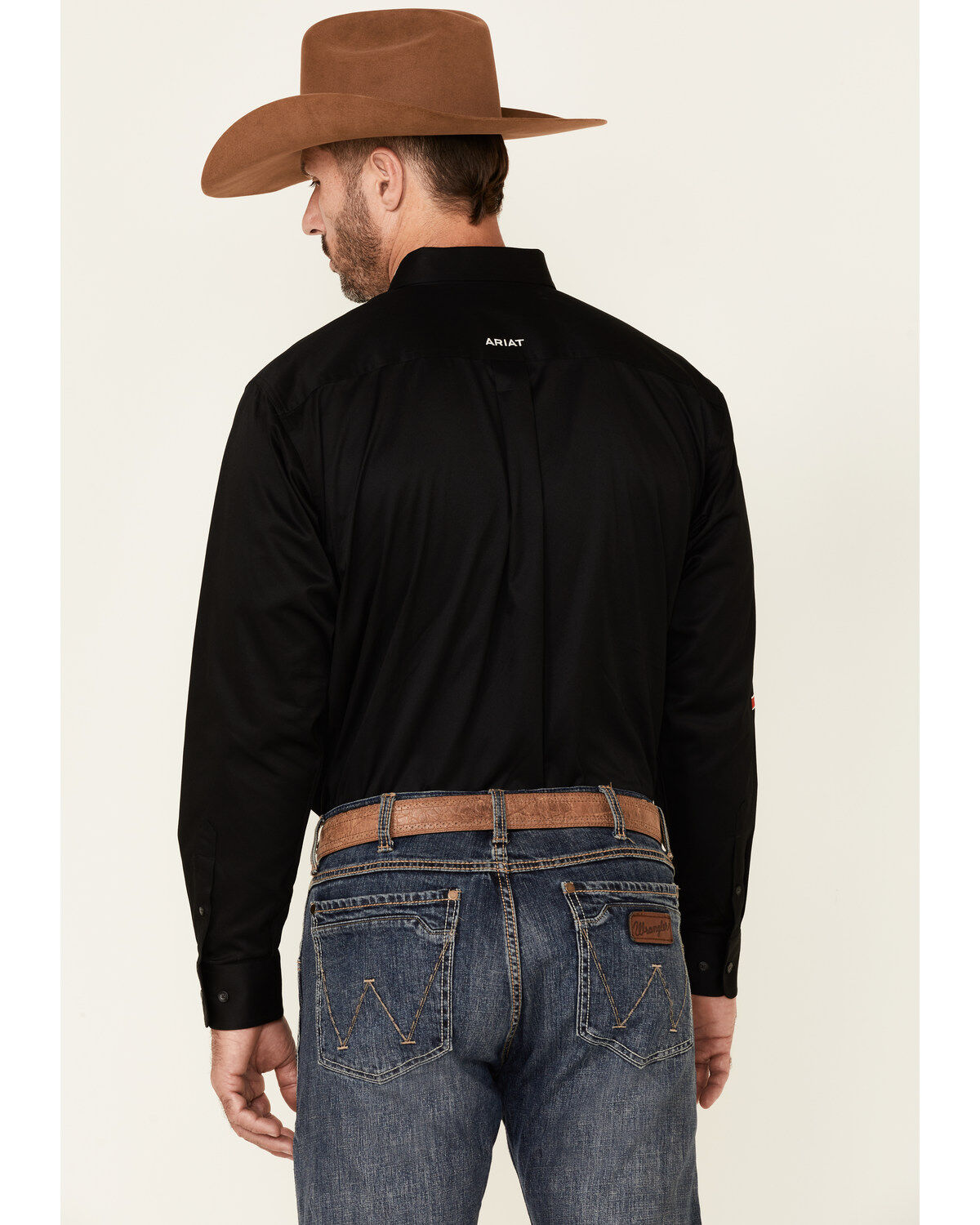 Image #4 - Ariat Men's Solid Team Mexico Logo Long Sleeve Button-Down Western Shirt, Black, hi-res