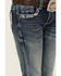 Image #2 - Grace in LA Little Girls' Medium Wash Steer Head Pocket Stretch Bootcut Jeans , Medium Wash, hi-res