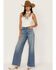 Image #1 - Cleo + Wolf Women's Medium Wash High Rise Loose Distressed Jeans, Medium Wash, hi-res