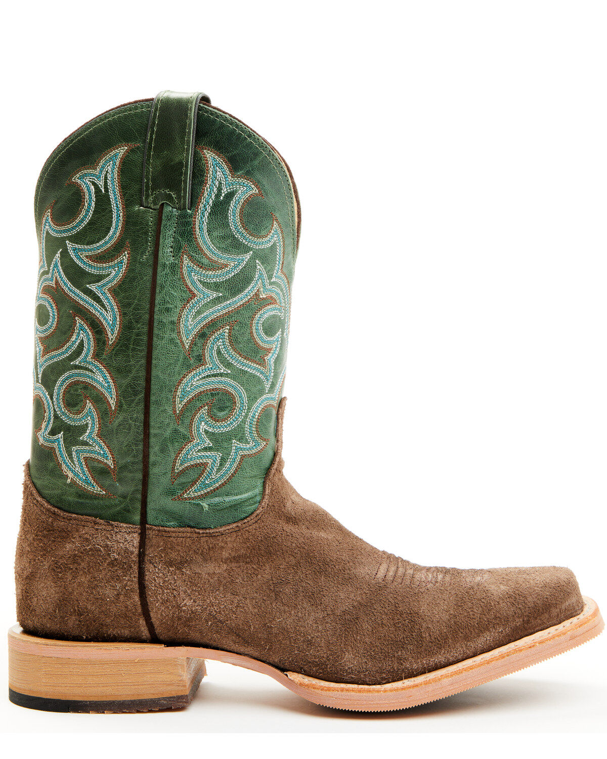 Image #2 - Justin Men's Fergus Roughout Performance Western Boots - Square Toe, Chocolate, hi-res