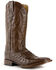 Image #2 - Ferrini Men's Full Quill Ostrich Exotic Western Boots, Chocolate, hi-res