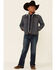 Image #2 - Wrangler Boys' Rustic Sherpa Lined Denim Jacket, Blue, hi-res