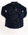 Image #1 - Carhartt Women's FR Rugged Flex Long Sleeve Button-Down Work Shirt, Navy, hi-res