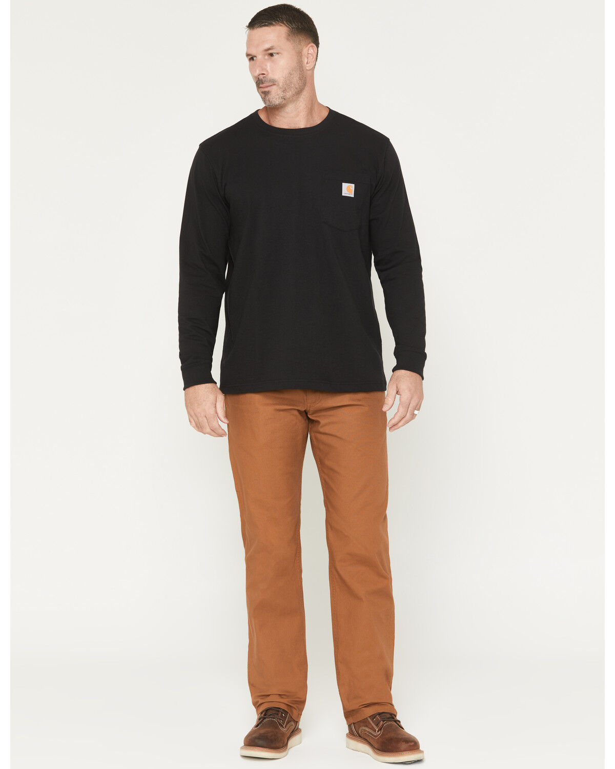 Image #1 - Carhartt Men's Rugged Flex&reg; Loose Straight Duck Dungaree Work Pants, Brown, hi-res