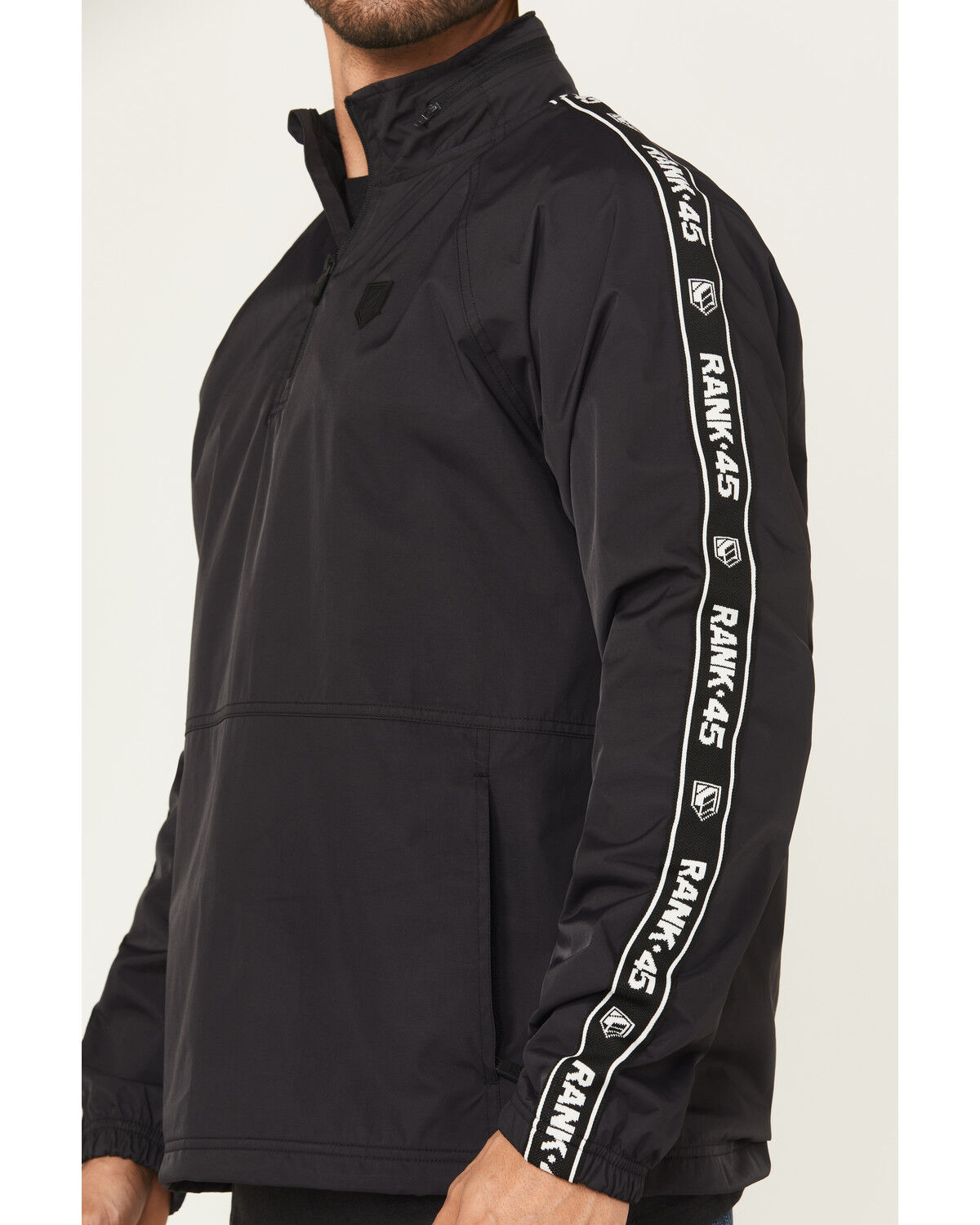 Image #3 - RANK 45&reg; Men's Hungup Windbreaker Hooded Pullover, Black, hi-res