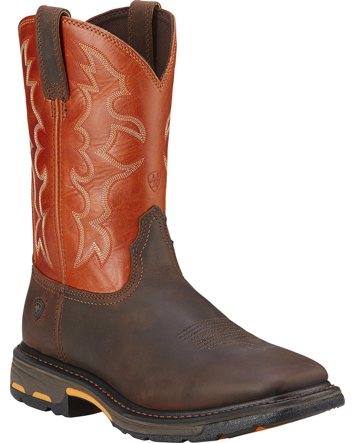 Image #1 - Ariat Men's WorkHog&reg; Pull-On Work Boots - Steel Toe, Earth, hi-res
