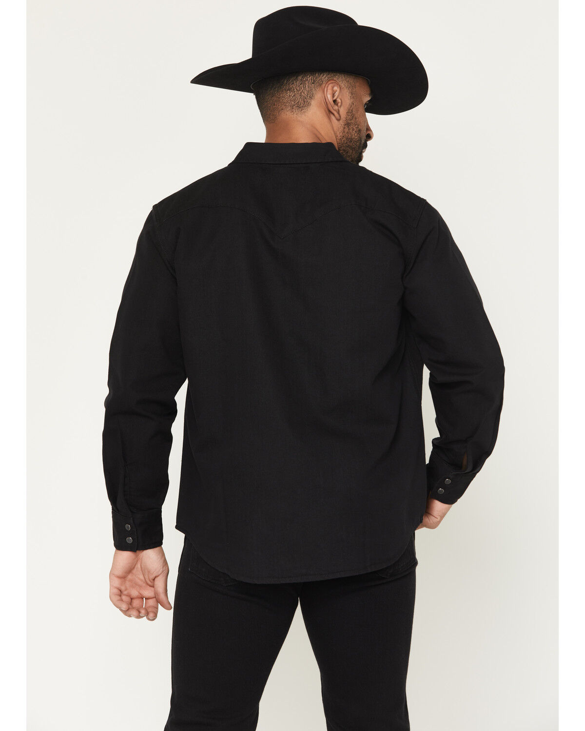 Image #4 - Levi's Men's New Black Rinse Classic Long Sleeve Snap Western Shirt, Black, hi-res