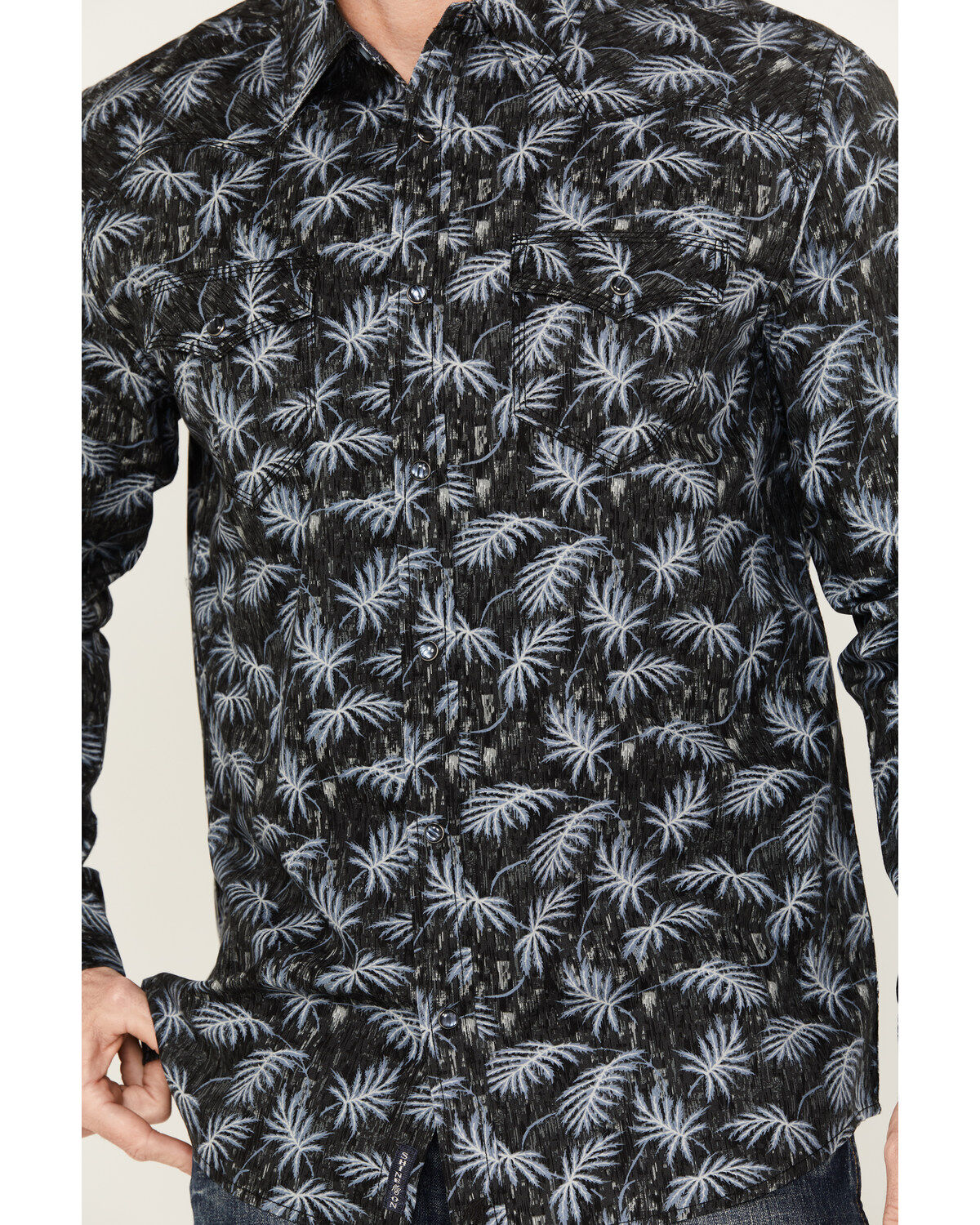 Image #3 - Moonshine Spirit&reg; Men's Kaanapali Floral Print Long Sleeve Snap Western Shirt, Black, hi-res