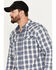 Image #2 - Moonshine Spirit&reg; Men's Rattler Plaid Print Long Sleeve Western Snap Shirt, Navy, hi-res