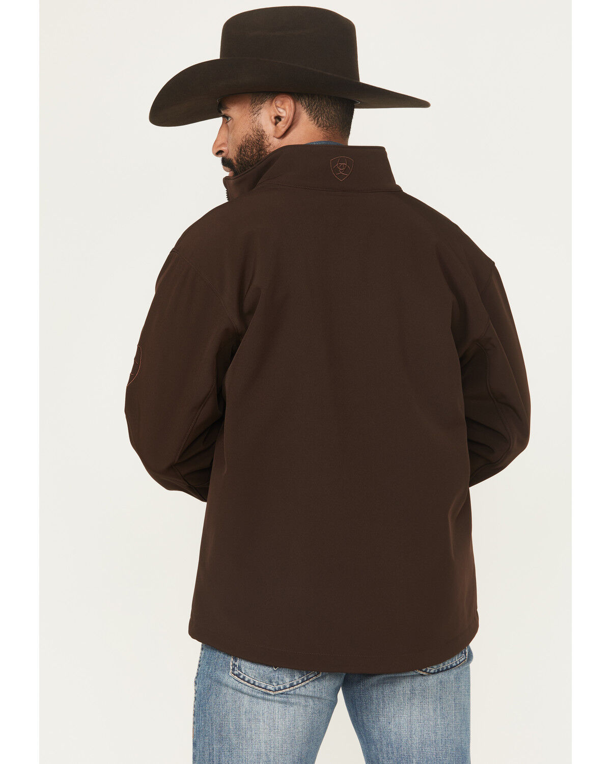 Image #4 - Ariat Men's Solid Concealed Carry Softshell Jacket - Tall, Chocolate, hi-res