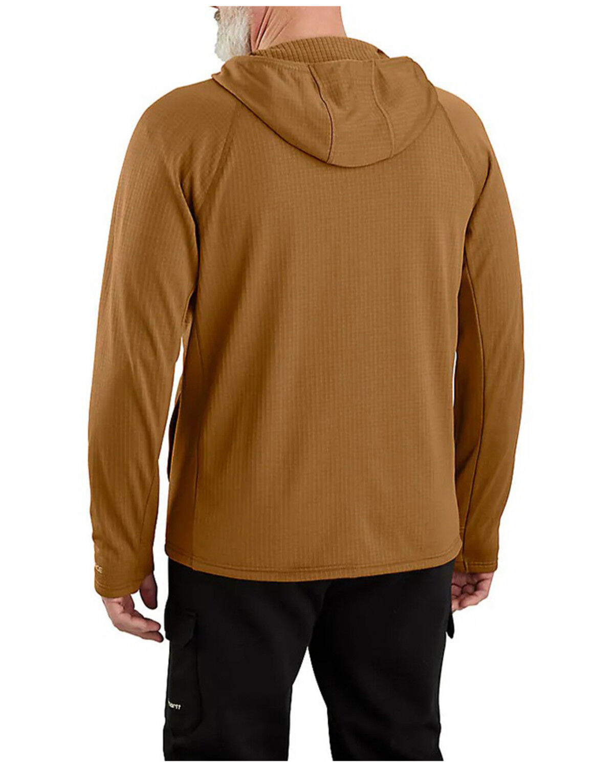 Image #2 - Carhartt Men's Force&reg; Relaxed Fit Full-Zip Long Sleeve Hooded Shirt, Brown, hi-res