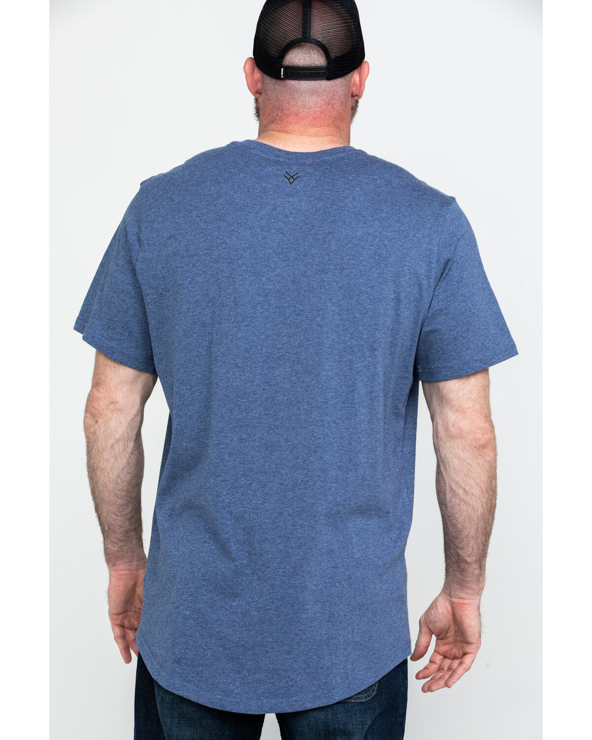 Image #2 - Hawx Men's Pocket Henley Short Sleeve Work T-Shirt, Heather Blue, hi-res