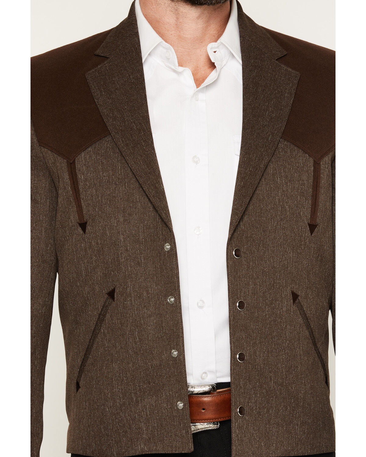 Image #3 - Circle S Men's Denali Snap Cropped Sportcoat, Brown, hi-res