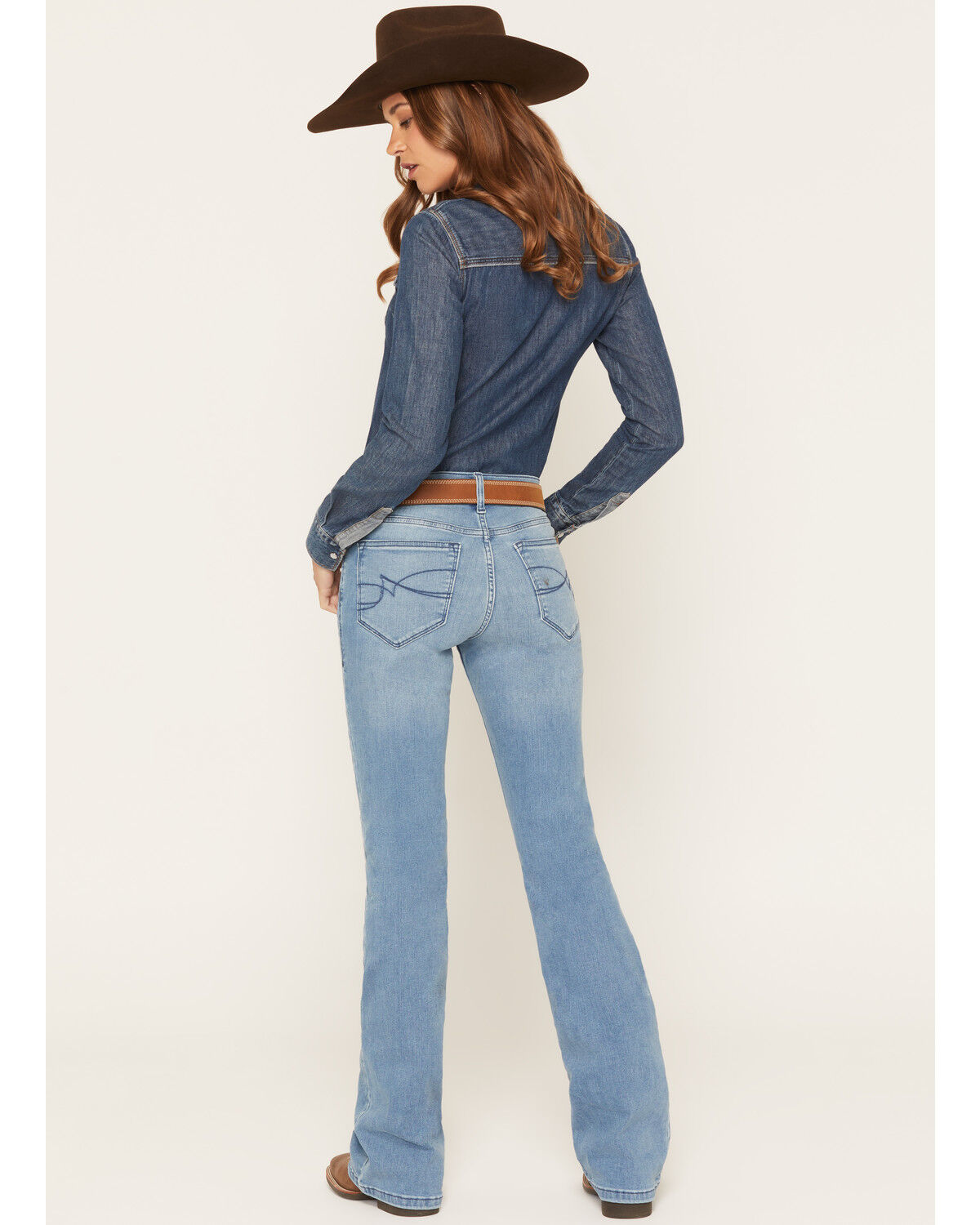 Image #3 - Ariat Women's Vilma Light Wash Perfect Rise Bootcut Ultra Stretch Denim Jeans, Light Wash, hi-res