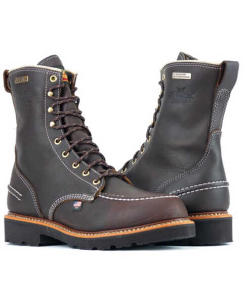 Image #2 - Thorogood Men's Pitstop Boots - Moc Toe, Brown, hi-res
