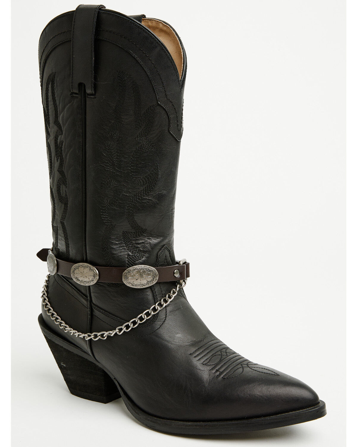 Image #1 - Shyanne Women's Concho Boot Bracelet with Chain, Black, hi-res