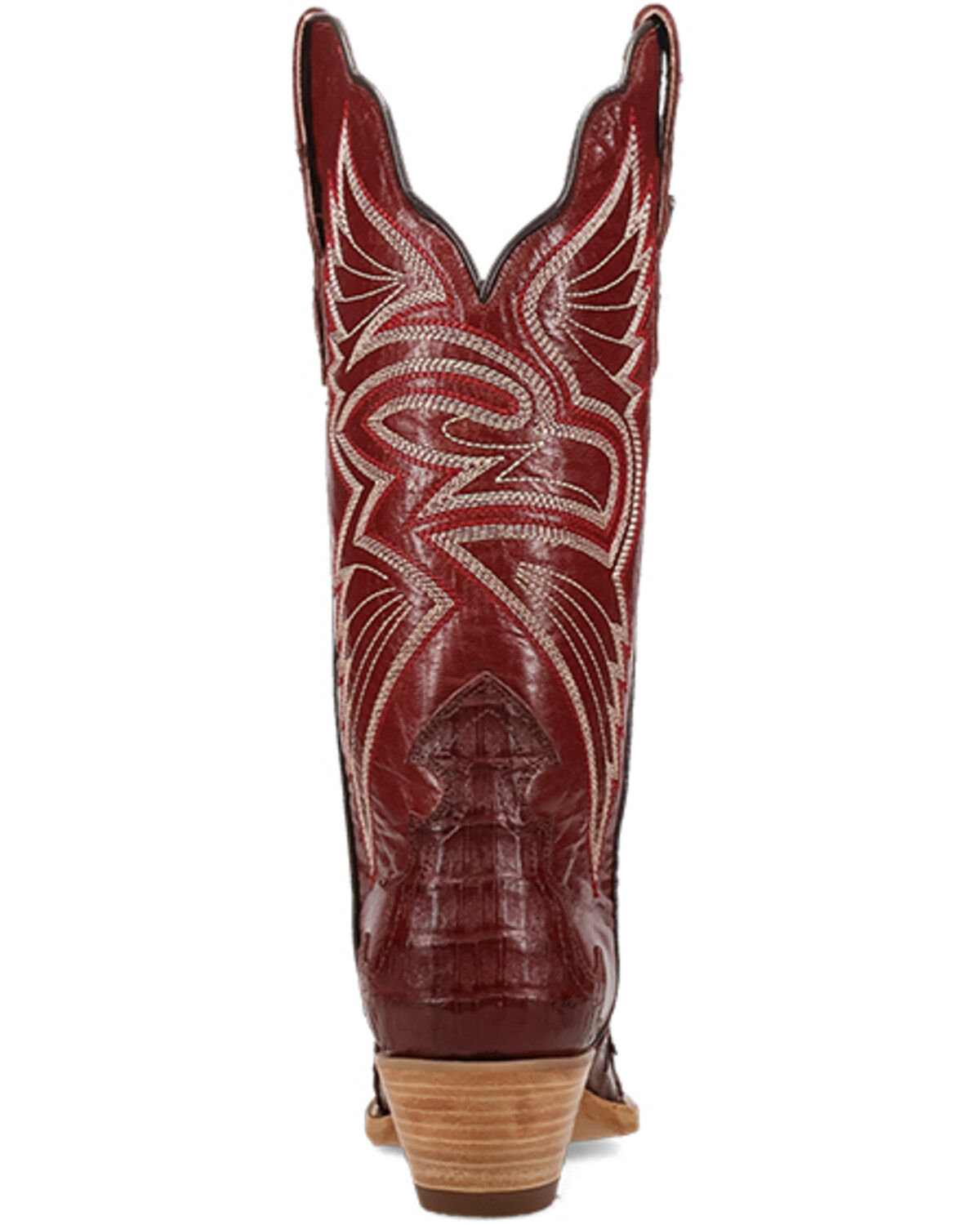 Image #5 - Dan Post Women's Concorde Exotic Caiman Western Boots - Snip Toe, Red, hi-res