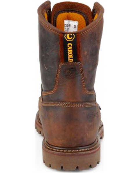 Image #7 - Carolina Men's 8" Waterproof Work Boots, Brown, hi-res