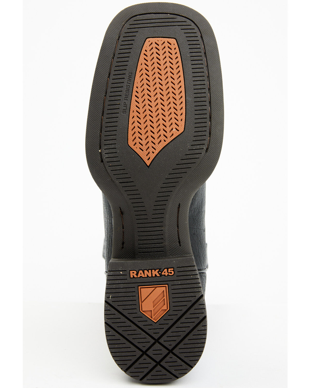 Image #7 - RANK 45&reg; Men's Warrior Performance Western Boots - Broad Square Toe, Black/brown, hi-res