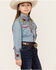 Image #2 - Rockmount Ranchwear Girls' Floral Yoke Long Sleeve Pearl Snap Denim Western Shirt, Blue, hi-res