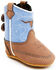 Image #1 - Cody James Infant Boys' Longhorn Poppet Boots- Round Toe, Brown/blue, hi-res