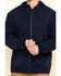 Image #4 - Hawx Men's FR Zip Up Fleece Hooded Work Hoodie, Navy, hi-res
