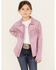 Image #1 - Shyanne Girls' Faux Suede Fringe Jacket , Lavender, hi-res