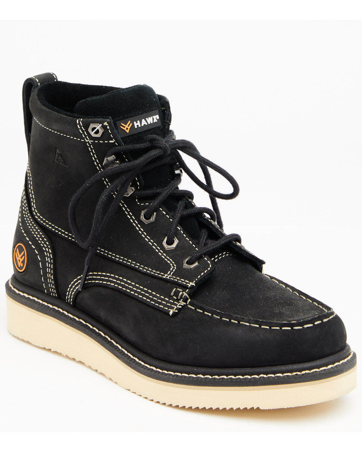 Hawx Men's 6" Grade Work Boots - Moc Toe, Black, hi-res