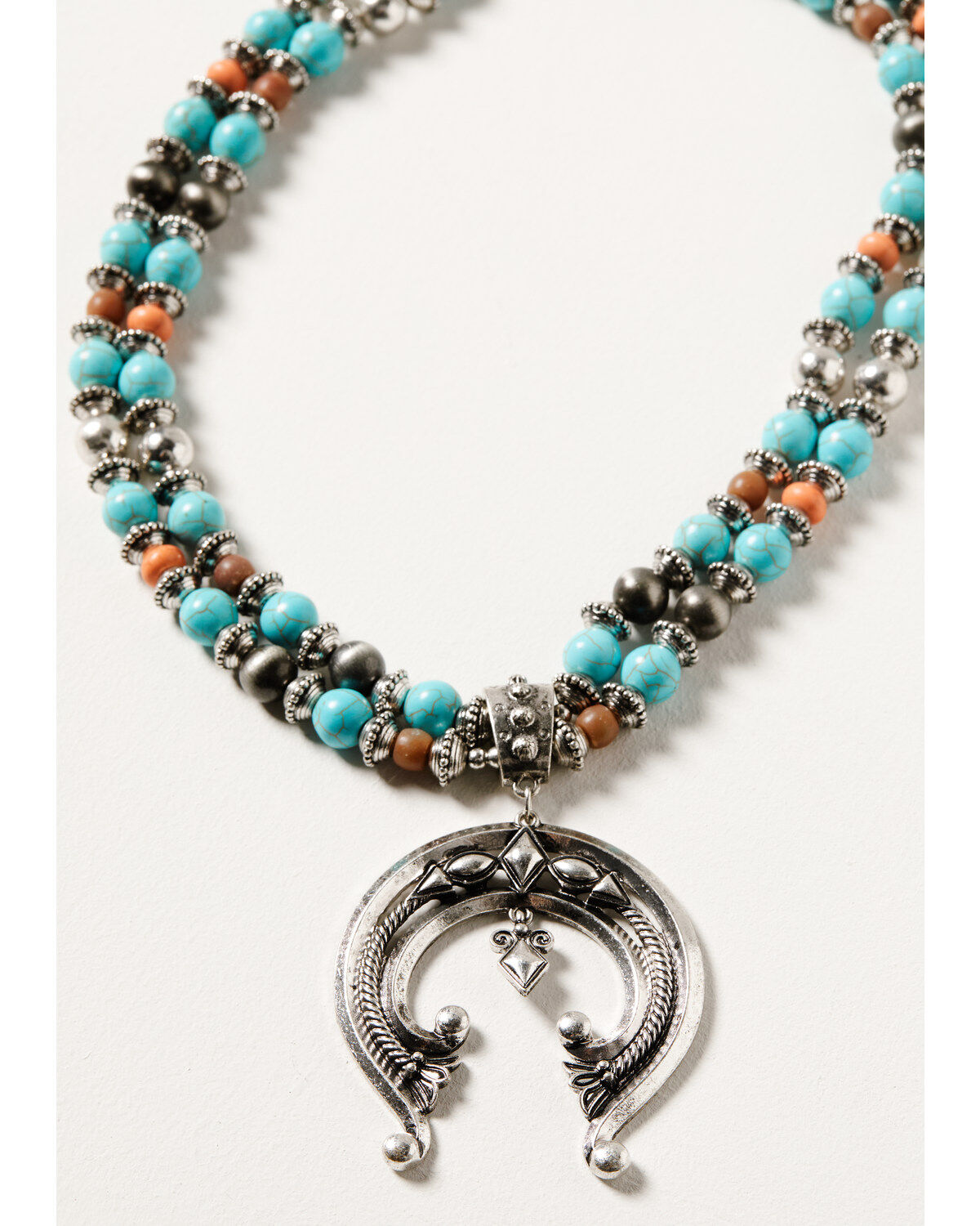 Image #1 - Shyanne Women's Wildflower Bloom Squash Blossom Beaded Necklace, Silver, hi-res