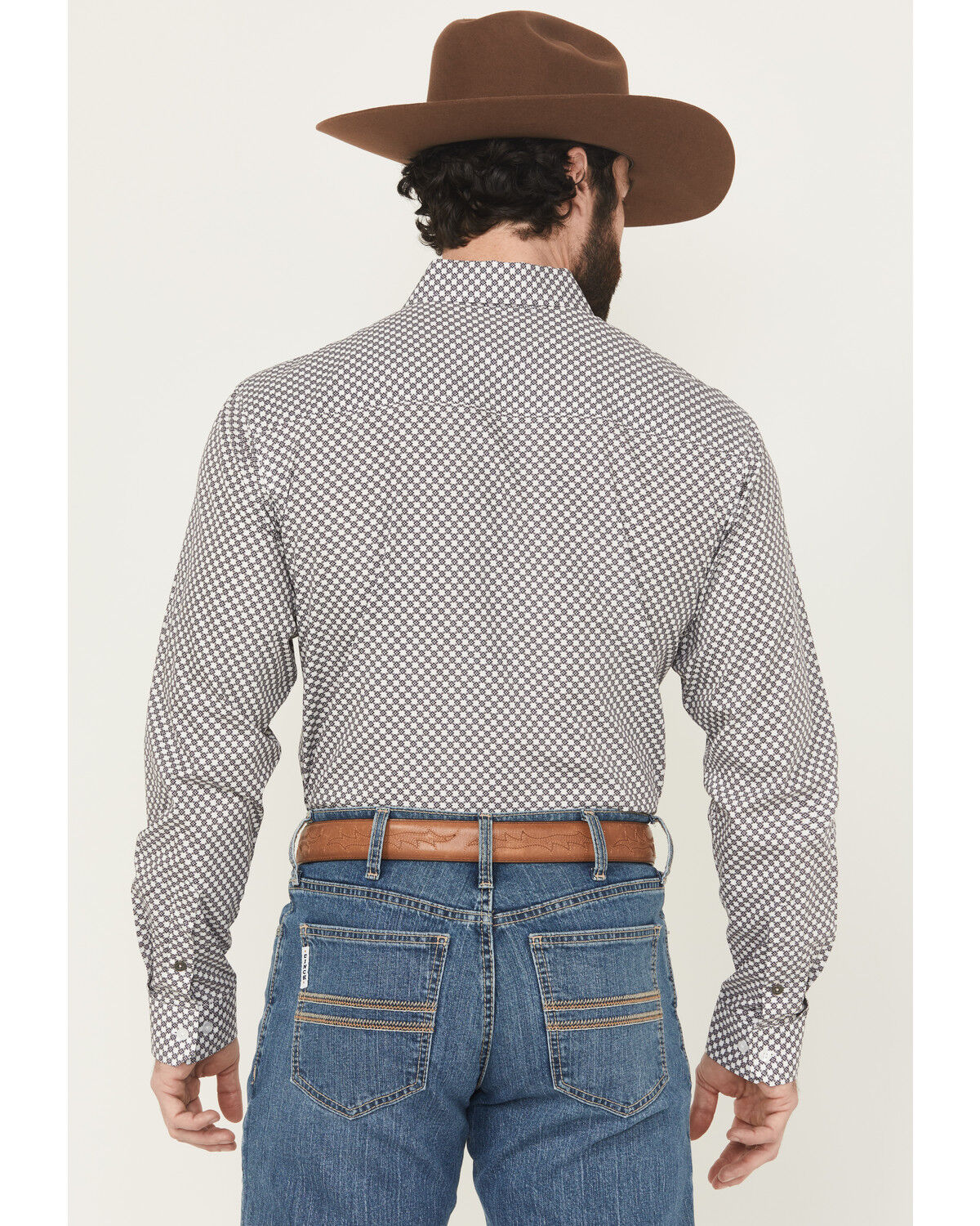 Image #4 - Cinch Men's Floral Geo Print Modern Fit Long Sleeve Button-Down Western Shirt, White, hi-res
