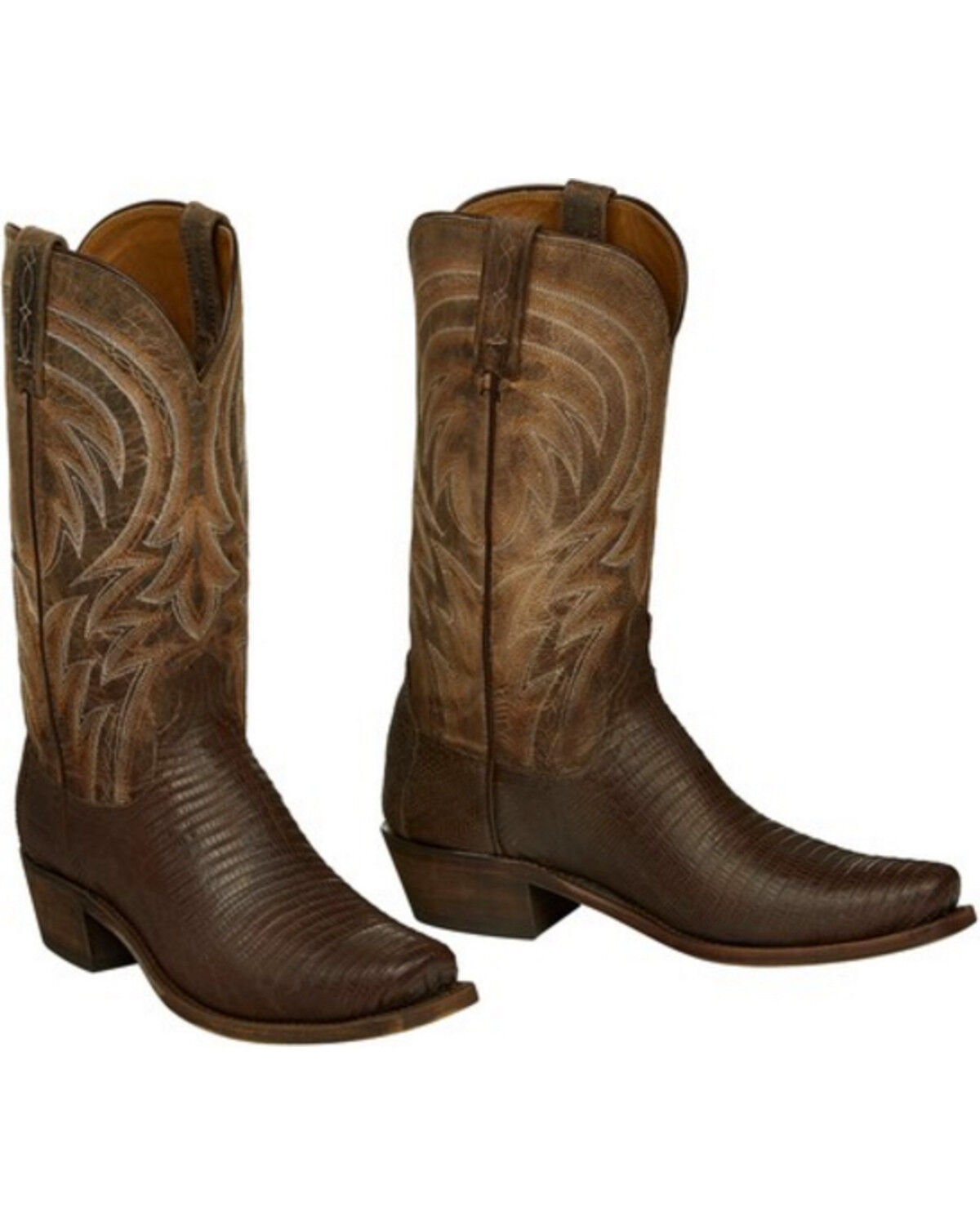 Image #2 - Lucchese Men's Handmade Percy Lizard Boots - Square Toe, Tan, hi-res