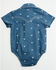 Image #3 - Cowboy Hardware Infant Boys' Scattered Skull Short Sleeve Pearl Snap Stretch Onesie, Blue, hi-res